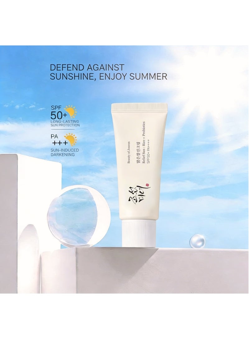 Beauty Bar Relief Sun Rice + Probiotics Sunscreen for face moisturizing sunblock with SPF 50 PA++++ Korean sunscreen skincare 50ml 50ml - Image 1